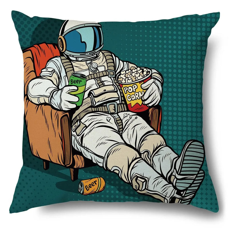 Axyaa Soft Plush POP Comic Portrait Cushion Cover - Home Decor Pillowcase