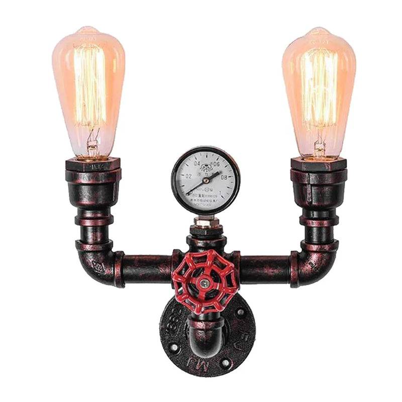 Axyaa Water Pipe LED Wall Light: Vintage Industrial Retro Loft Iron Lamp