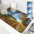 Axyaa Autumn Scenery Coffee Mat - Quick Dry Dish Draining Pad
