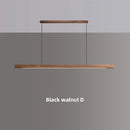 Axyaa Wood LED Pendant Lights: Modern Nordic Strip Ceiling Lamps for Home & Office