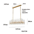 Axyaa Crystal Brass Chandelier with E14 LED Dimming for Living Room
