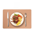 Axyaa Green Leather Placemats Set for Dining Table - Reversible & Wipeable