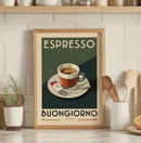 Axyaa Chic Espresso Canvas Prints Mid-century Bauhaus Kitchen Wall Art - Modern Home Decor