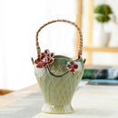 Rattan Hand Flower Pot Vase Succulent Plant Holder by Axyaa