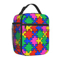 Axyaa Colorful Puzzle Piece Lunch Bag - Water-resistant Thermal Bento Tote