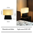 Axyaa Chinese Style Ash Wood Table Lamps LED Ambient Lighting for Home Decor