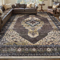 Axyaa Geometric Nordic Style Living Room Carpet - Retro Design Bedroom Rug