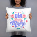 Axyaa Spanish Print White Pillow Case for Mom's Day Celebration