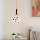 Axyaa Vintage Copper LED Pendant Lights Wood Wire Adjustable Pendant Lamp
