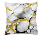 Axyaa Gold Marbled Abstract Pillow Covers for Sofa, Bedroom & Car