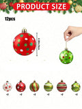 Axyaa Colorful Glitter Christmas Ball Ornaments Set
