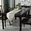 Axyaa Chinese Style Luxury Jacquard Table Runner with Tassel for Home Decor