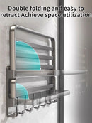 Axyaa Aluminum Towel Rack: Upgrade Grey/Black 40-60CM Bathroom Storage Bar