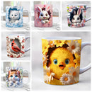 Axyaa 3D Animal Ceramic Mug, 11oz Kids Milk Cup, Children Birthday Gift Mug