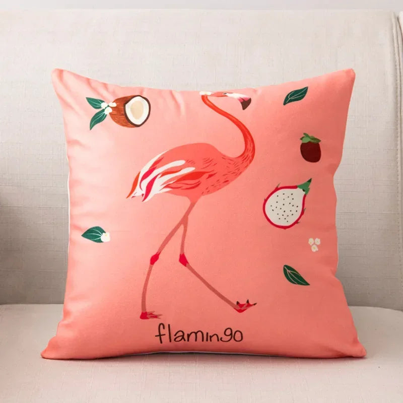 Nordic Cartoon Print Pillow Cover for Axyaa Square Cushion Sofa Decor