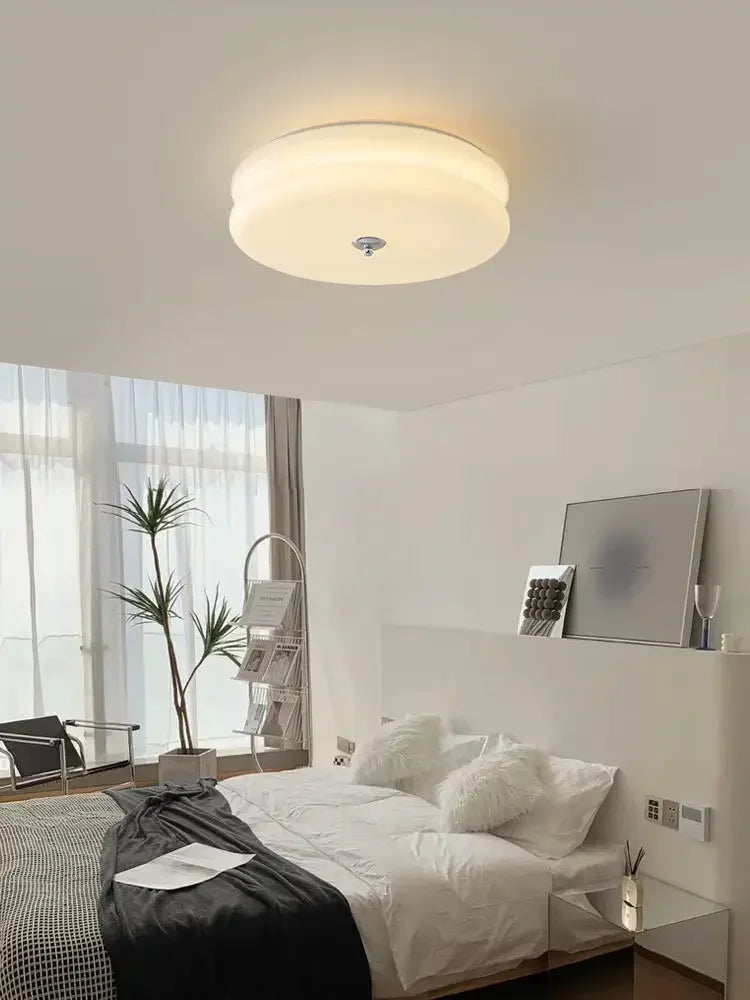 Axyaa White Yellow Glass Led Ceiling Chandelier Modern Vintage Retro Pendant Lights