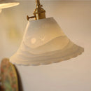 Axyaa Nordic Ceramic Pendant Lights with Brass Finish E27 Hanging Lamp