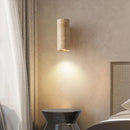 Axyaa Stone Cylinder Wall Lamp: Japanese Cream Wabi-Sabi Style LED Lighting