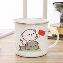 Axyaa Cute Animal Enamel Cup Breakfast Mug Set