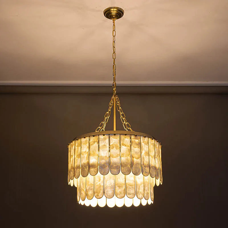 Axyaa Shell Pendant Chandelier LED Ceiling Light for Home Lighting