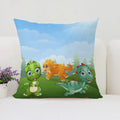 Axyaa Dinosaur Paradise Pillow Cover - Children's Room Decor - Exquisite Kids Gift