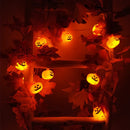 Axyaa Autumn Maple Leaf and Pumpkin Lantern Light String for Halloween Decor