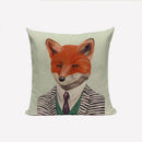 Axyaa Cute Animal Linen Cushion Cover 45*45cm for Child Sofa Home deco