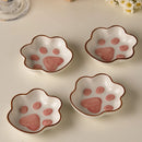 Axyaa Ceramic Cat Claw Sauce Dishes with Tomato Sauce Bowls - Set of 3