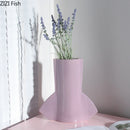 Axyaa Imitation Woven Ceramic Vase Creative Plant Pot Floral Room Decor