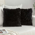 Axyaa Cozy Plush Cushion Cover 45x45cm White Grey Decor Pillowcase