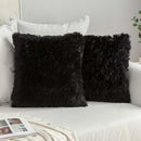 Axyaa Cozy Plush Cushion Cover 45x45cm White Grey Decor Pillowcase