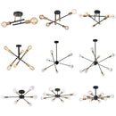 Axyaa Modern LED Ceiling Chandeliers Industrial Black Gold for Living Dining Room