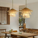 Axyaa Rattan Multi-layer Pendant Lights for Dining Room and Living Room Décor