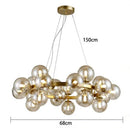 Axyaa Glass LED Pendant Chandelier Light for Living Room and Dining Room