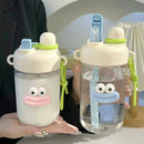 Axyaa Cute Girls Water Bottle: Large Capacity, Leakproof, with Straw Cup