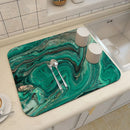 Axyaa Blue-Green Oil Painting Abstract Kitchen Placemat - Non-Slip & Super Absorbent