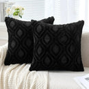 Axyaa Ivory White Plush Faux Wool Throw Pillow Covers, 45x45CM Boho Style
