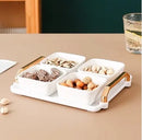 Axyaa Ceramic Fruit Plate: Creative Divided Snack Plate for New Year Dried Fruits