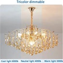 Axyaa Golden Crystal Chandelier for Luxurious Living Room Décor