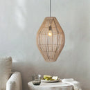 Axyaa Rattan Bamboo Woven Lantern Chandelier - Wabi Sabi Style Pendant Light