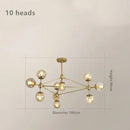 Axyaa Glass Chandelier: Industrial Retro Loft Living Room Lighting Fixtures