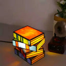 Tiffany Glass Book Lamp LED Night Light for Bedroom Table Decor by Axyaa