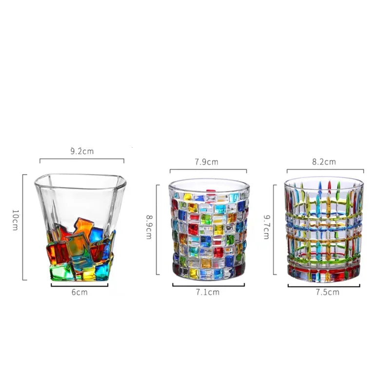 Axya Handmade Geometric Pattern Wine Glass Cocktail Glass - Perfect Gift
