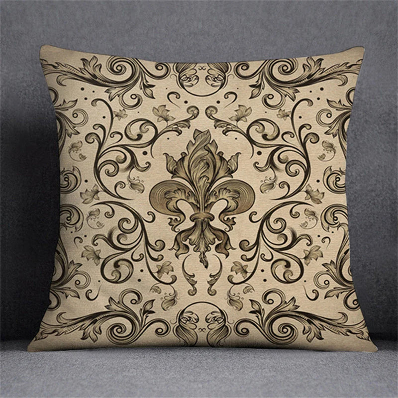 Axyaa Black Gold Plant Design Pillowcase for Elegant Home Decor
