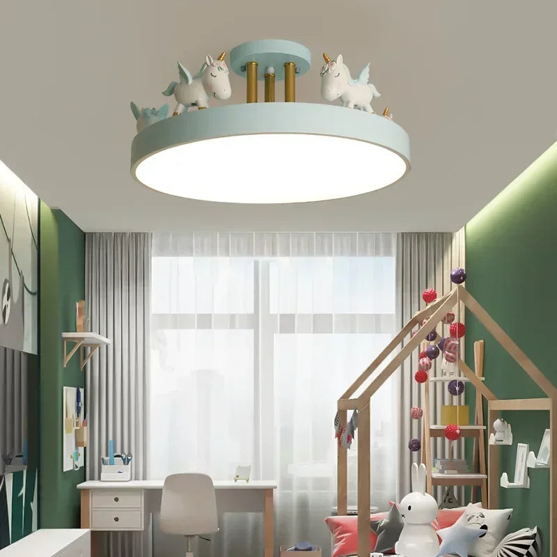 Axyaa Unicorn LED Bedroom Lamps for Kids' Room - Cute Resin Cartoon Lanterns