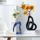 Axyaa Small Mouth Ceramic Vase for Desktop Flowers Arrangement