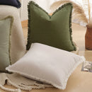 Axyaa Boho Tassel Throw Pillow Cover - Soft Breathable Decorative Cushion - 30x50 45x45 50x50