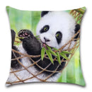 Axyaa Panda Cartoon Cushion Cover – 45x45cm Polyester Throw Pillowcase for Home Decor