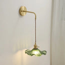 Axyaa Amber Glass LED Wall Sconce Indoor Lighting for Living Room Bedroom Bar
