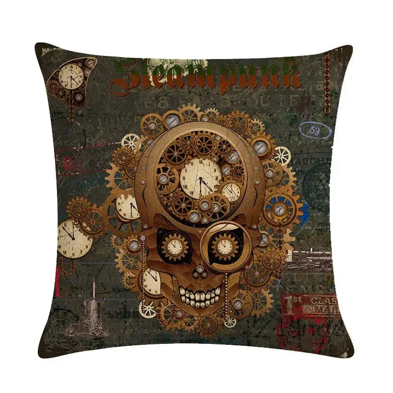 Axyaa Retro Typewriter Camera Linen Pillow Cover 45x45cm